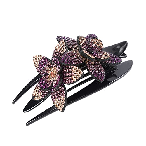 Stirnband Damen Rhinestone Haarnadelblume Duckbill Haar Krallen Vintage Haarspangen Haarschmuck for Frauen, die Pferdeschwanz Headwear glänzt Stirnband (Size : CB0104-F) von PiurUf