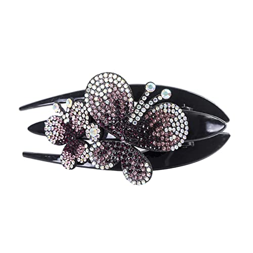 Stirnband Damen Rhinestone Haarnadelblume Duckbill Haar Krallen Vintage Haarspangen Haarschmuck for Frauen, die Pferdeschwanz Headwear glänzt Stirnband (Size : CB0216-E) von PiurUf