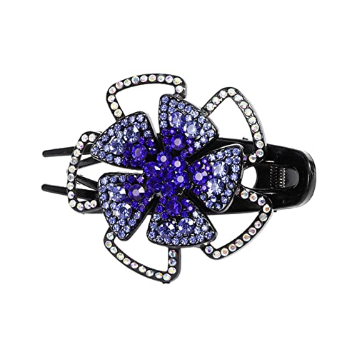 Stirnband Damen Rhinestone Haarnadelblume Duckbill Haar Krallen Vintage Haarspangen Haarschmuck for Frauen, die Pferdeschwanz Headwear glänzt Stirnband (Size : CB0763-C) von PiurUf