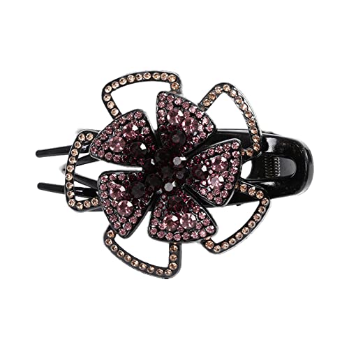Stirnband Damen Rhinestone Haarnadelblume Duckbill Haar Krallen Vintage Haarspangen Haarschmuck for Frauen, die Pferdeschwanz Headwear glänzt Stirnband (Size : CB0763-F) von PiurUf
