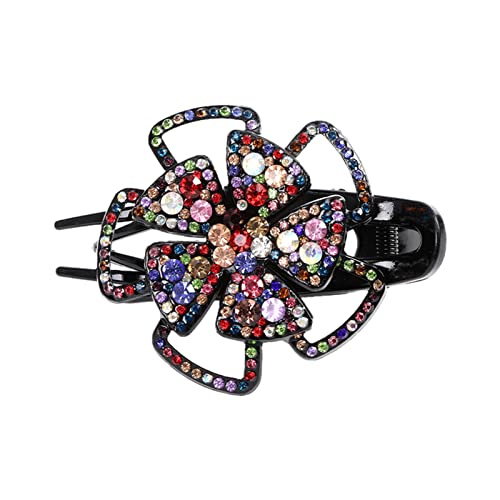 Stirnband Damen Rhinestone Haarnadelblume Duckbill Haar Krallen Vintage Haarspangen Haarschmuck for Frauen, die Pferdeschwanz Headwear glänzt Stirnband (Size : CB0763-G) von PiurUf