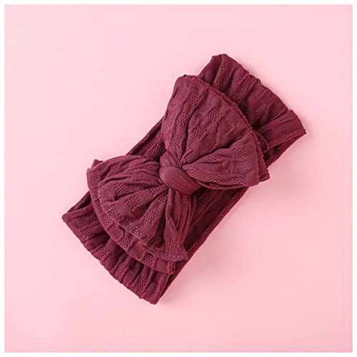 Stirnband Damen Rippband-Nylon-Stirnband, Kabel-Strickweite Nylon Turban Head Wraps Mädchen Haarschmuck Stirnband (Size : Plum) von PiurUf