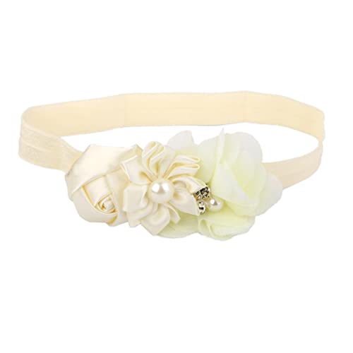 Stirnband Damen Weiße Blumenmädchen Headwear Stirnband Fotografie Requisiten Haarband Zubehör for Party Travel Bühne 12 Farbenfarben Stirnband (Size : Beige) von PiurUf