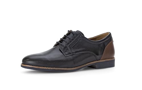 Pius Gabor Herren Businessschuhe,Schnürschuhe,zertifiziertes Leder,Wechselfußbett,Schnuerung,lace-up Shoes,Low-tie,Denim/Cognac,44.5 EU / 10 UK von Pius Gabor