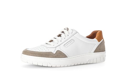 Pius Gabor Herren Sneaker Low,Halbschuhe,recyceltes Futter,zertifiziertes Leder,Wechselfußbett,Kork-Zwischensohle,White/Sahara/orange,42.5 EU / 8.5 UK von Pius Gabor