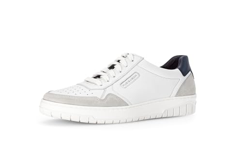 Pius Gabor Herren Sneaker Low,Halbschuhe,recyceltes Futter,zertifiziertes Leder,Wechselfußbett,White/Off-White/Denim,46.5 EU / 11.5 UK von Pius Gabor