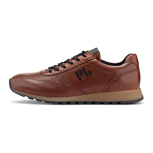 Pius Gabor Herren Sneaker Schuhe Sneaker Glattleder Sport Halbschuhe Uni braun Almond-Cognac Leder Sneaker von Pius Gabor