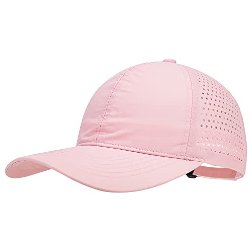 PivotWing Basecap Damen Herren Baseball Running Cap Laufmütze Schirmmütze Sonnenschutz Lauf Cap Cappy Männer Frauen Mesh Sport Cap for Running Golf Tennis Mützen Laufmützen, Hellrosa von PivotWing