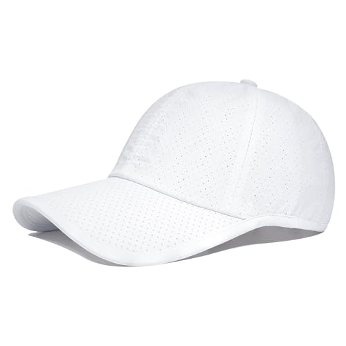PivotWing Cap Herren Basecap Kappe Wasserabweisend Leicht Atmungsaktiv Damen Outdoor Heißer Tag Sonnenbrandbeständig Baseball Cap Herren Weich Verstellbar Mütze Weiß 56-58cm von PivotWing