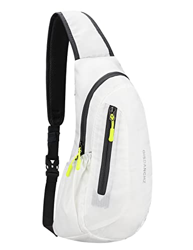 PivotWing Sling Bag Brusttasche Herren Kleiner Rucksack Damen Shoulder Crossbody Crossover Bag Mini Rucksack Klein Schultertasche Brust Tasche Rucksäcke Sporttasche Umhängetaschen Crossbag, Weiß von PivotWing