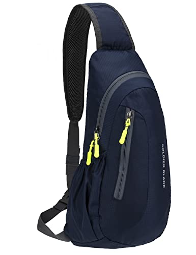 PivotWing Sling Bag Brusttasche Herren Kleiner Rucksack Damen Shoulder Crossbody Crossover Bag Mini Rucksack Klein Schultertasche Brust Tasche Rucksäcke Sporttasche Umhängetaschen Crossbag Marine von PivotWing