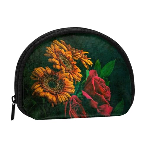 3D-Schlangen-Münzgeldbörse, Mini-Beutel, Geldbörse, Kleingeldtasche für Damen, Mädchen, Kinder, Sonnenblume und Rose., Einheitsgröße von Piwine