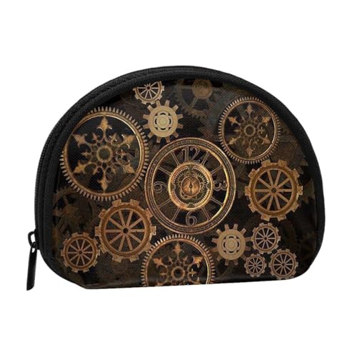 Bloom Münzgeldbörse mit Sonnenblumen-Motiv, Mini-Beutel, Geldbörse, Kleingeldtasche für Damen, Mädchen, Kinder, Gears Clock Bronze Century, Einheitsgröße von Piwine