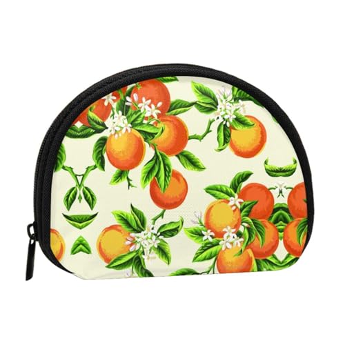 Bloom Münzgeldbörse mit Sonnenblumen-Motiv, Mini-Beutel, Geldbörse, Kleingeldtasche für Damen, Mädchen, Kinder, Gelbe Blüten und Orangenfrüchte, Einheitsgröße von Piwine