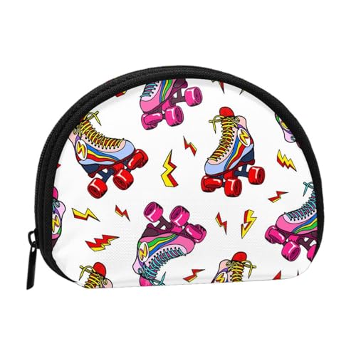 Brook Geldbörse zum Fliegenfischen von Forellen, Mini-Tasche, Geldbörse, Kleingeldtasche für Damen, Mädchen, Kinder, Farbiger Rollschuh-Druck, Einheitsgröße von Piwine