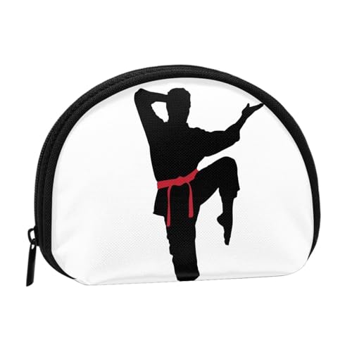 Karate Herren Münzgeldbörse Muschel Mini Pouch Geldbörse Wechseltasche für Frauen Mädchen Kinder, Karate Herren, Einheitsgröße von Piwine