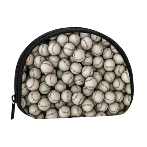 Münzgeldbörse, Muschel, Mini-Geldbörse, Kleingeldtasche, für Damen, Mädchen, Kinder, Blau, baseball, Einheitsgröße von Piwine