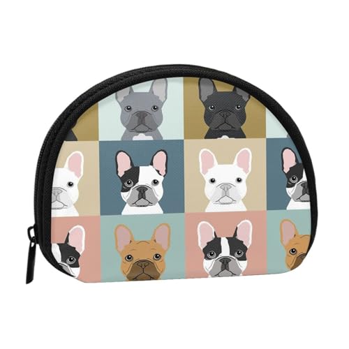 Münzgeldbörse mit Indianer-Muster, Mini-Beutel, Geldbörse, Kleingeldtasche für Damen, Mädchen, Kinder, Französische Bulldogge, Einheitsgröße von Piwine