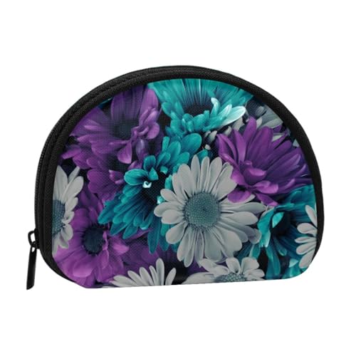 Münzgeldbörse mit Schmetterlingen, Mini-Beutel, Geldbörse, Kleingeldtasche, für Damen, Mädchen, Kinder, Blau, Violett/Weiß mit Blumenmuster, Einheitsgröße von Piwine