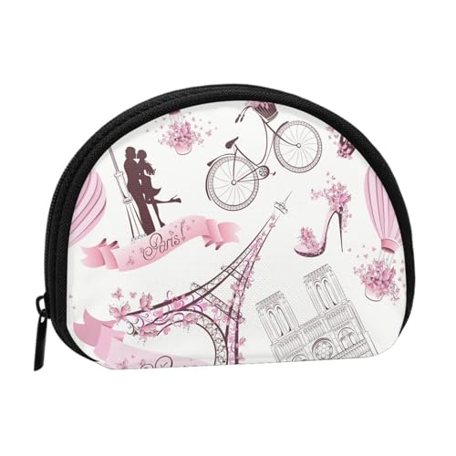 Romantische Paris Schmetterling Münzgeldbörse Muschel Mini Pouch Geldbörse Kleingeldtasche für Frauen Mädchen Kinder, Romantischer Paris Schmetterling, Einheitsgröße von Piwine