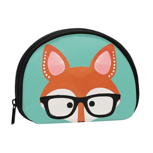 Sandy Beach Münzgeldbörse, Muschel, Mini-Beutel, Geldbörse, Wickeltasche für Damen, Mädchen, Kinder, Cartoon Fox Head, Einheitsgröße von Piwine