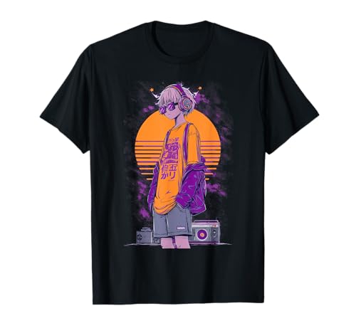 Retro-Anime-Gamer Boy T-Shirt Retro-Anime-Gamer Boy T-Shirt von Pixel Pulse Retro Anime Aesthetic Wear