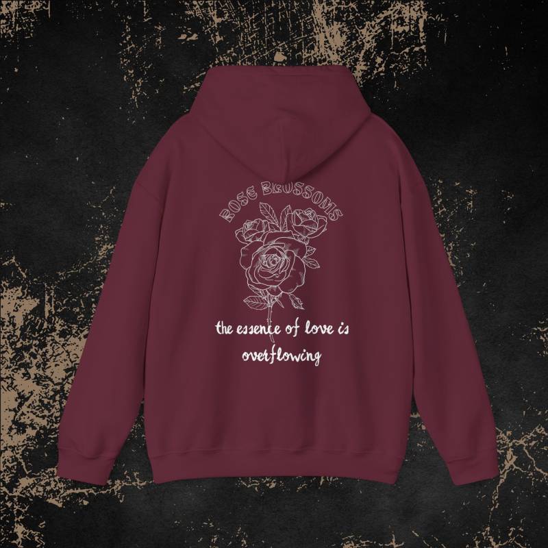 Rose Blossoms Hoodie | Our Essence Of Love Is Overflowing Unisex Hooded Sweatshirt Beautiful Roses - Printed Front & Back in 4 Colors von PixelBrandDesigns