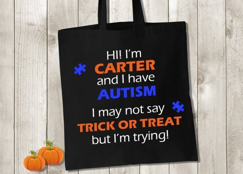 Autismus-Trick Oder Genuss - Halloween Tote Tasche Non-Verbale Autismus Personalisierte Trick Süßigkeiten Wiederverwendbare Autismus-Trick Oder Genuss - Halloween Tote Tasche Non-Verbale Autismus Personalisierte Trick Süßigkeiten Wiederverwendbare von PixelPerfectCS