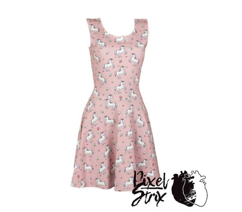 Einhorn Rosa Kleid Pastell Goth Gothic Decora Harajuku Einhörner Niedlich Kawaii von PixelStrix