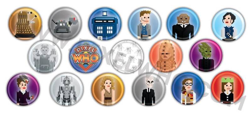 Einzelne Buttons & Sammlungen - Pixelwho 25mm Buttons/Buttons [8-Bit Pixel Art Style] von PixelWho