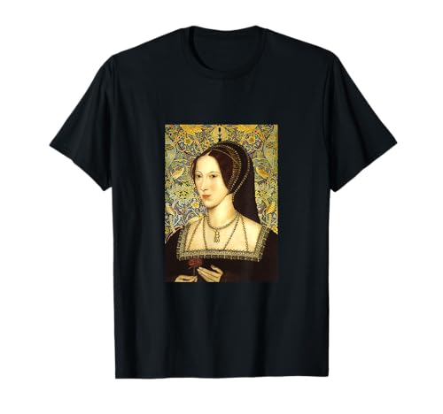 Pixelchicken Anne Boleyn Portrait T-Shirt Damen Unisex-Erwachsene Schwarz Klein Klassisch Halbarm Flachkragen U-Ausschnitt EU 15-16.5 Pixelchicken Anne Boleyn Portrait T-Shirt Damen Unisex-Erwachsene Schwarz Klein Klassisch Halbarm Flachkragen U-Ausschnitt EU 15-16.5 von Pixelchicken