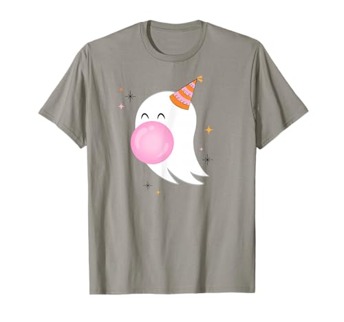 Niedlicher Geist bläst Bubblegum Bubble Pink Halloween Mädchen T-Shirt Niedlicher Geist bläst Bubblegum Bubble Pink Halloween Mädchen T-Shirt von Pixeldust Designs