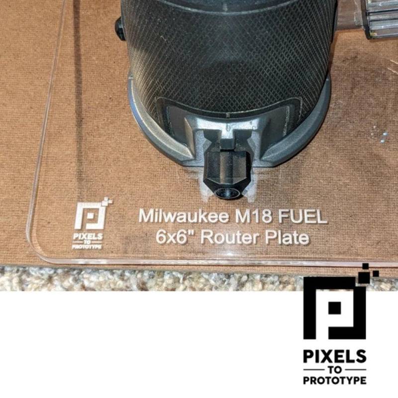 Acryl Basis Für Milwaukee M18 Fuel Trim Fräser Large 6In X - Pixel Nach Prototyp von PixelsToPrototype