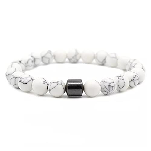 Pixelstudio Steine Armband Frauen Weiß Perlen Unisex Armband Damen Naturstein Herren Armband Howlith Pixelstudio Steine Armband Frauen Weiß Perlen Unisex Armband Damen Naturstein Herren Armband Howlith von Pixelstudio