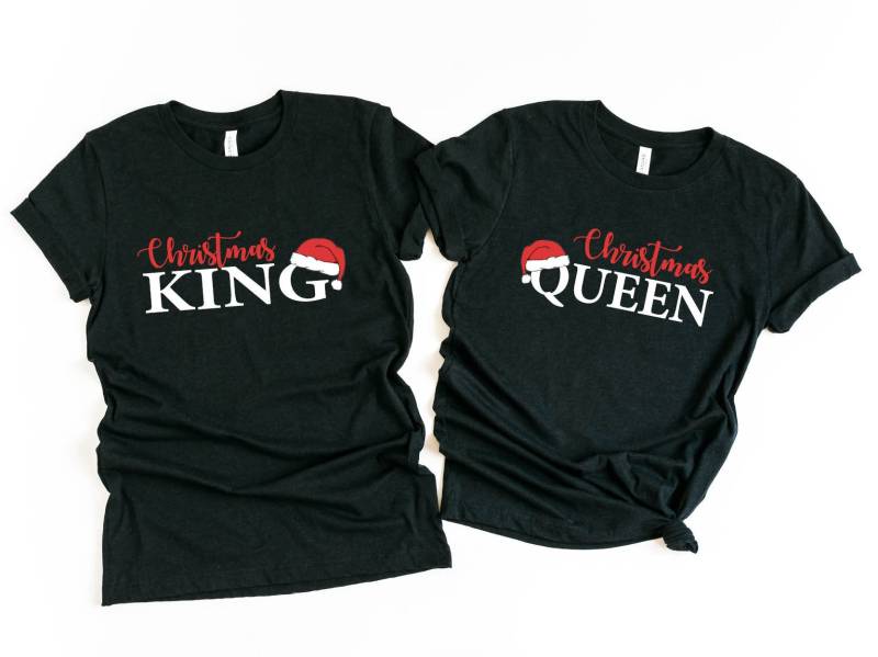 Paare Schwarz Tshirt Weihnachten, Familien von Pixeltshirts