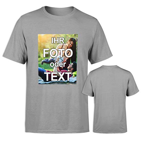 T-Shirt selbst gestalten * Grau in 4XL * wahlweise einseitig oder doppelseitig Bedruckt mit eigenem Foto Text Logo Name * ringgesponnene Baumwolle * viele Farben und Größen T-Shirt selbst gestalten * Grau in 4XL * wahlweise einseitig oder doppelseitig Bedruckt mit eigenem Foto Text Logo Name * ringgesponnene Baumwolle * viele Farben und Größen von PixiPrints.com