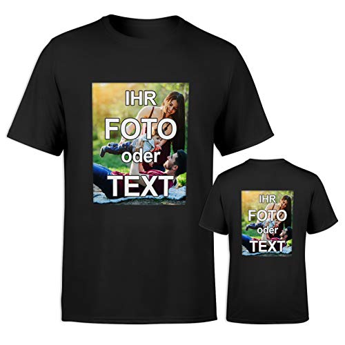 T-Shirt selbst gestalten * Schwarz in XL * wahlweise einseitig oder doppelseitig Bedruckt mit eigenem Foto Text Logo Name * ringgesponnene Baumwolle * viele Farben und Größen T-Shirt selbst gestalten * Schwarz in XL * wahlweise einseitig oder doppelseitig Bedruckt mit eigenem Foto Text Logo Name * ringgesponnene Baumwolle * viele Farben und Größen von PixiPrints.com