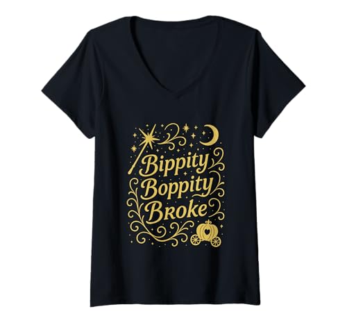 Damen Magischer Themenpark-Urlaub in Gold | Passende Familienoutfits T-Shirt mit V-Ausschnitt Damen Magischer Themenpark-Urlaub in Gold | Passende Familienoutfits T-Shirt mit V-Ausschnitt von Pixie Dust & Memories