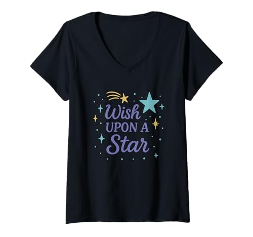 Damen Magischer Wunsch T-Shirt mit V-Ausschnitt Damen Magischer Wunsch T-Shirt mit V-Ausschnitt von Pixie Dust & Memories