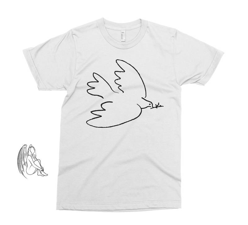 Friedenstaube - Pablo Picasso T-Shirt, T-Shirt, Kunst, Skizze, Salvador Dali, Van Gogh, Matisse, Mondrian, Braque, Süßes Geschenk von PixieApparelShop