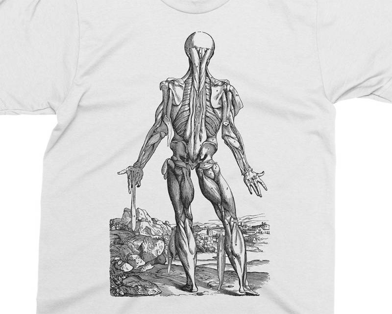 Hautloser Mann - Muskeln 12 Andreas Vesalius T-Shirt, Geschenk Für Medizinstudent, Arzt, Anatomie Shirt, 16 von PixieApparelShop