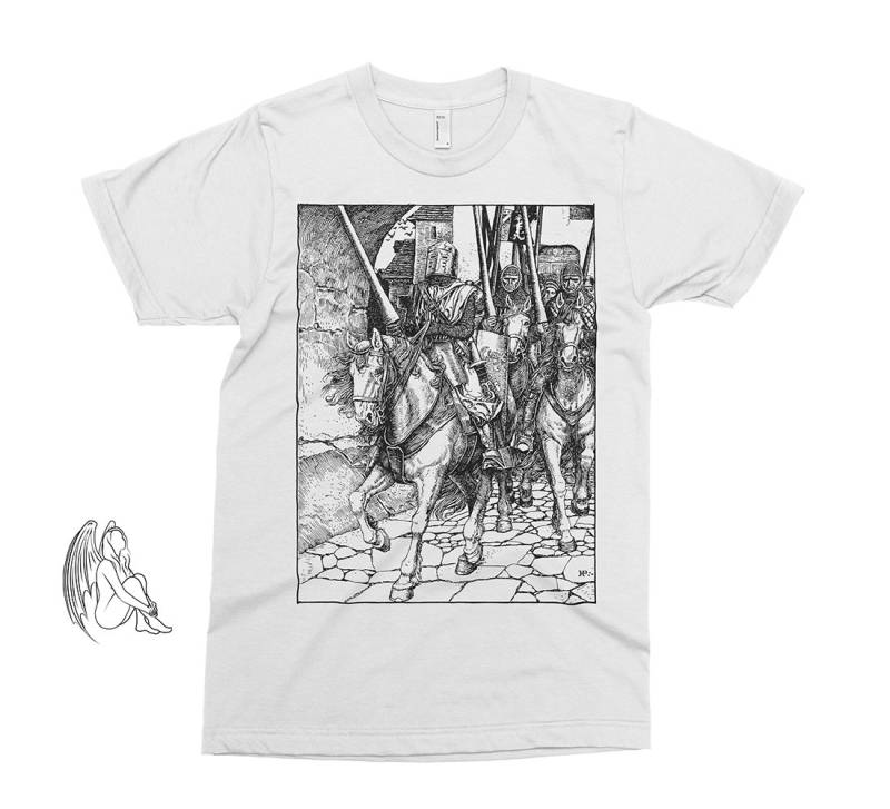 King Arthur Knights - Howard Pyle T-Shirt, T-Shirt, Kunst, Illustration, Camelot, Ritter, Süßes Geschenk von PixieApparelShop
