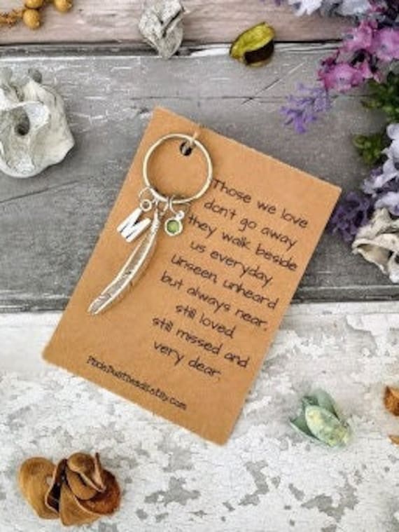Gedenkschlüsselring, Trauerschlüsselring, Feder, Gedenkgeschenk, Beileidgeschenk, in Erinnerung An, Gedenkschmuck, Gedenkschmuck Und Andenken von PixieDustBeads
