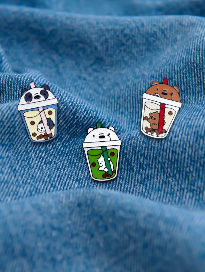 Bubble Tea Bears Enamel Pin Cute Funny Bear Pins von PixiePopGifts