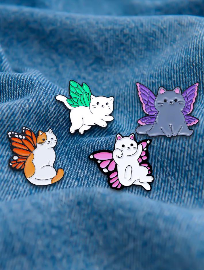 Butterfly Cat Cute Enamel Pin Cats Birthday Adult Gift Pins von PixiePopGifts