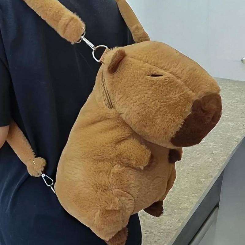 Capybara Backpack Plush Toy Adult Gift Handmade Plushie Bag von PixiePopGifts
