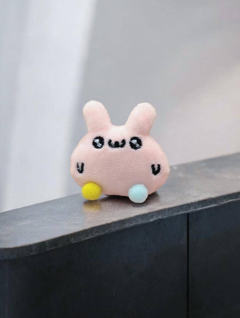 Cute Rabbit Plush Pin, Soft Furry Bag Adorable Gift For Kids Adults Handmade von PixiePopGifts