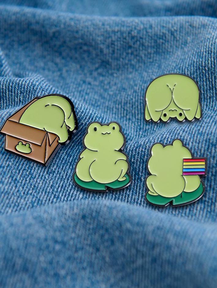 Funny Lgbtq Frog Enamel Pin Friendly Frogs Pins von PixiePopGifts