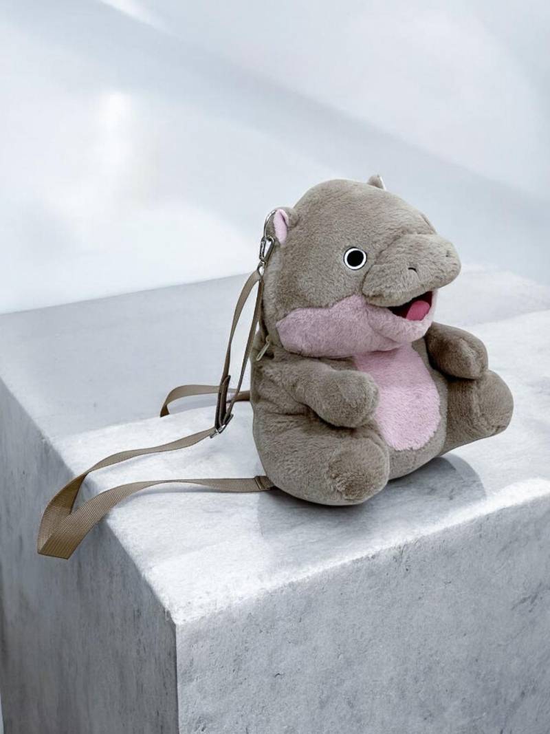 Moo Deng Backpack Plush Toy Adult Gift Handmade Plushie Bag von PixiePopGifts