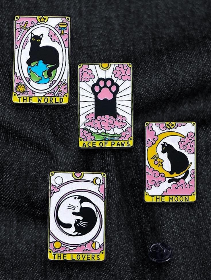 Tarot Cat Mystical Witchy Enamel Pin Adult Woman Gift Pins von PixiePopGifts